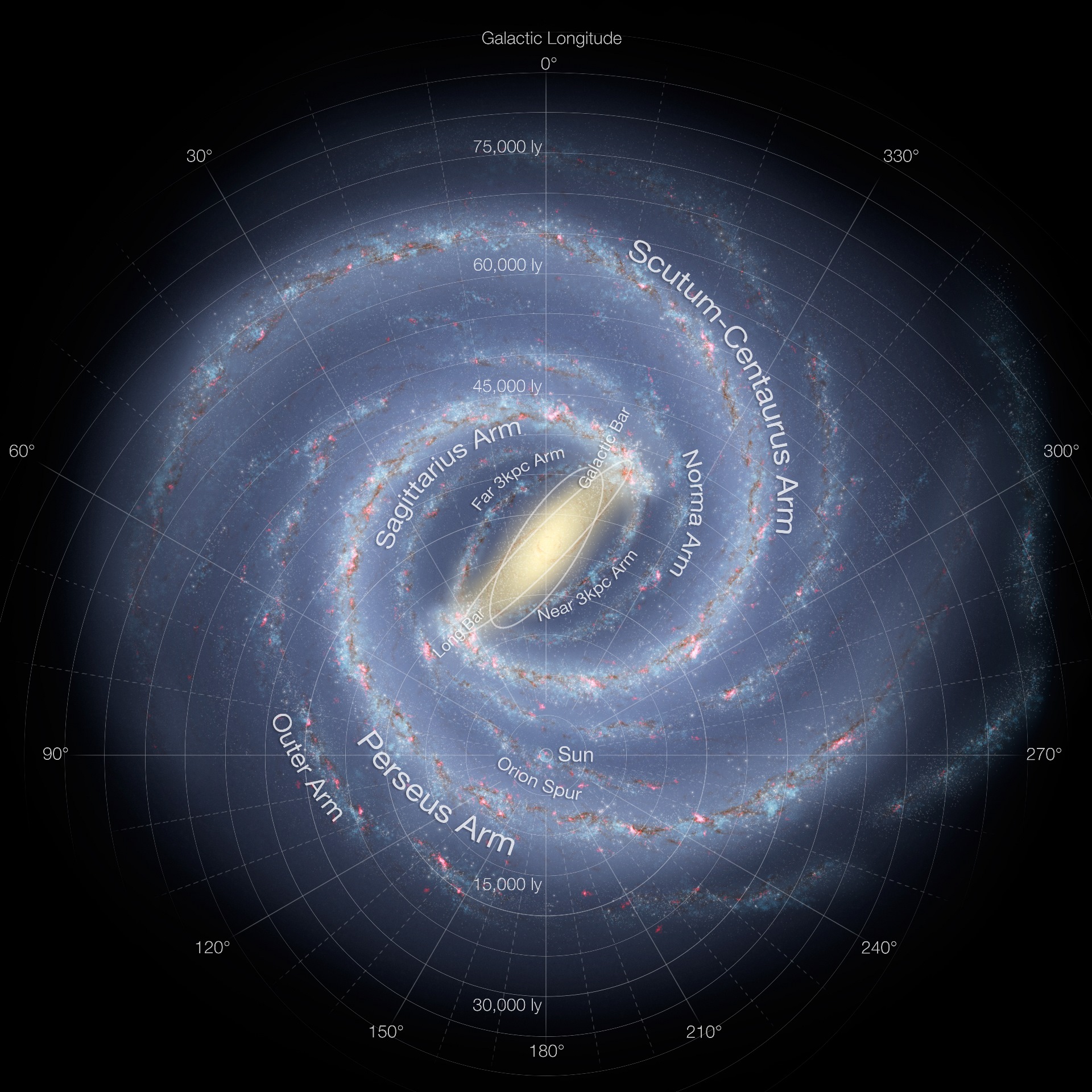 map of the Milky Way Galaxy
