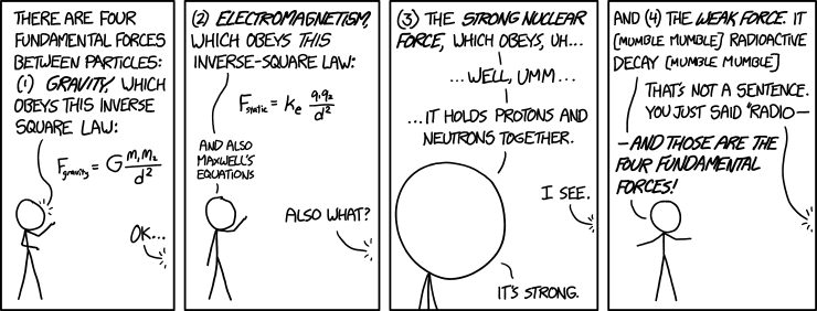 XKCD comic about fundamental forces