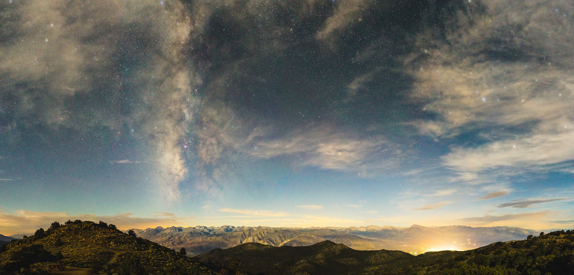 The Milky Way and the Eastern Sierras (photo taken from the Ancient Bristlecone Pine Forest)
